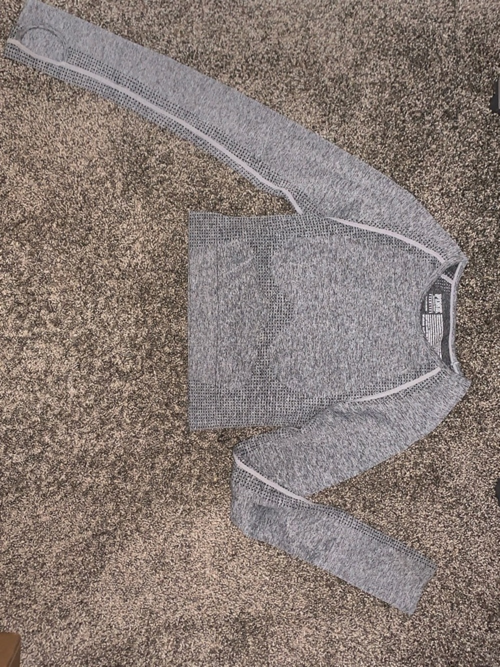 Seamless Gray Long Sleeve Crop Top